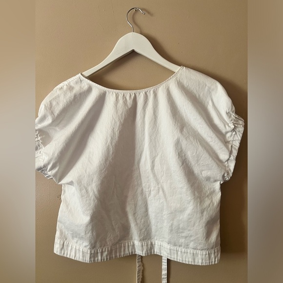 Cuyana White Strappy back tie Top poplin boho chic xs preppy boxy - Picture 6 of 14